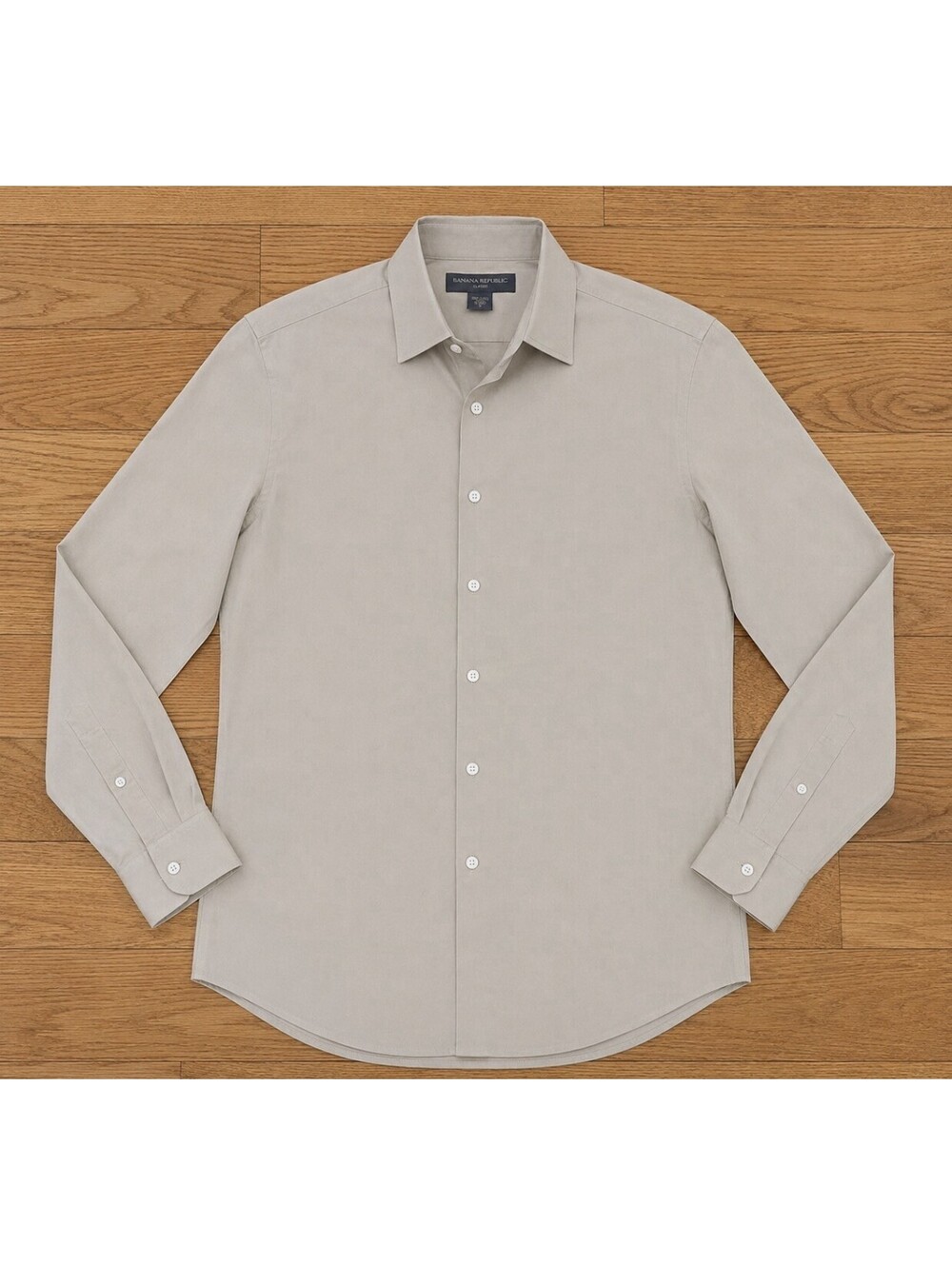 Banana Republic Classic Dress Shirt Men’s Size 8 Beige Long Sleeve Button Up